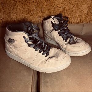 Nike Jordans Cream High-Top Women's Sneakers